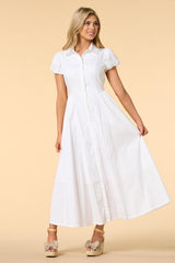 puff luck maxi shirt dress Versona Trends