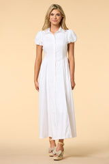 puff luck maxi shirt dress Versona Trends