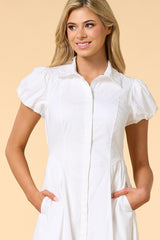 puff luck maxi shirt dress Versona Trends