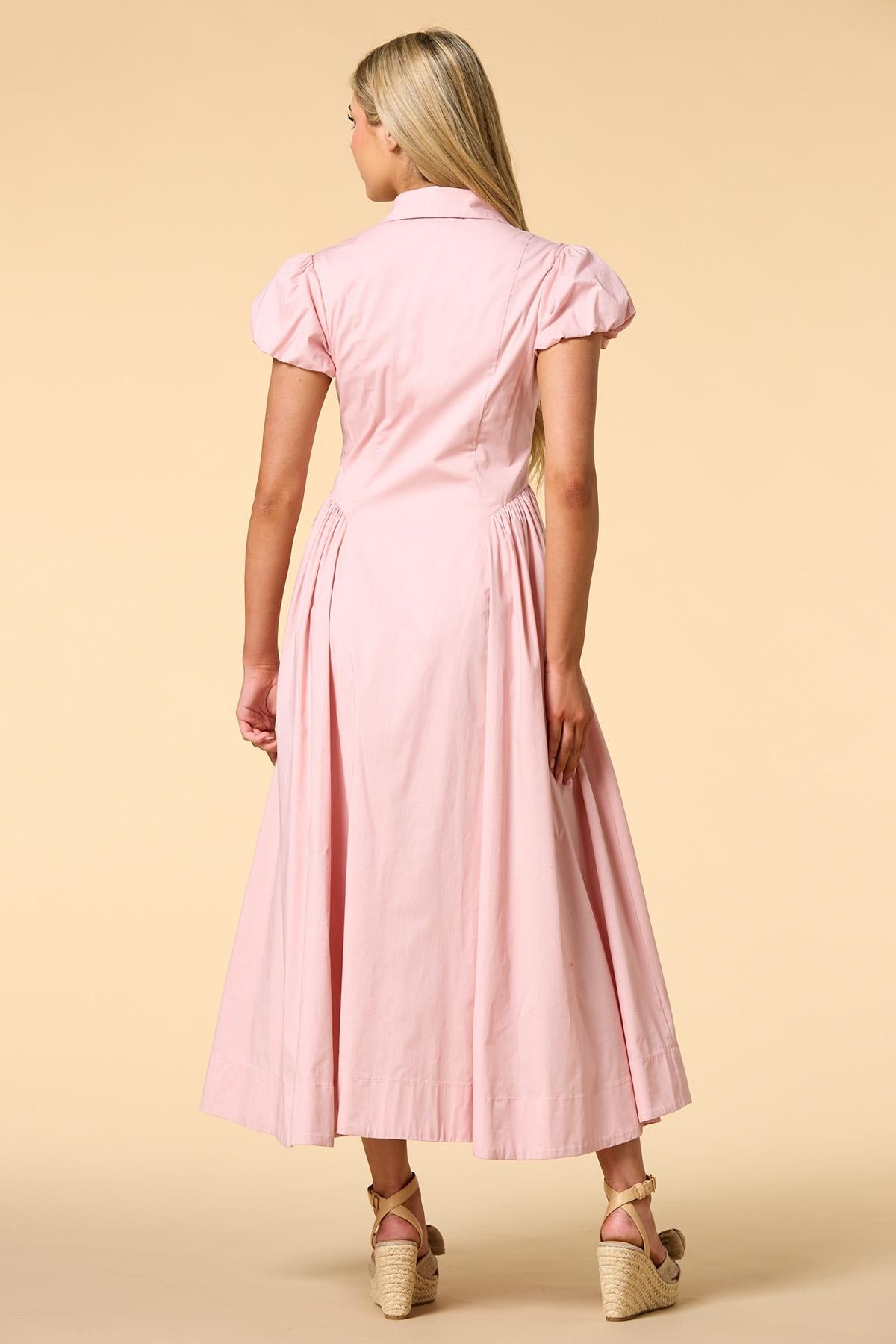 puff luck maxi shirt dress Versona Trends