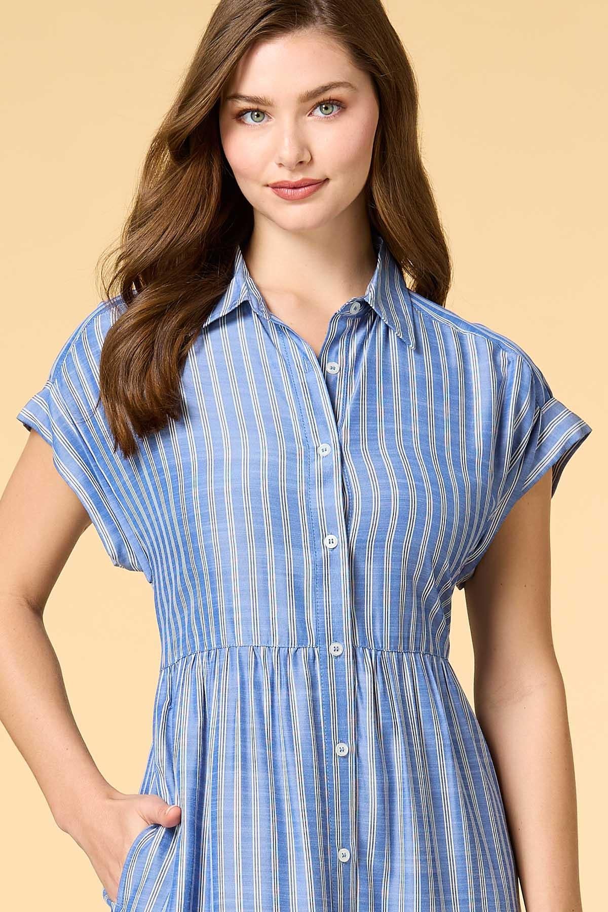 line leader shirt dress Versona Trends