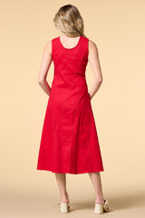 heart on fire denim midi dress Versona Trends
