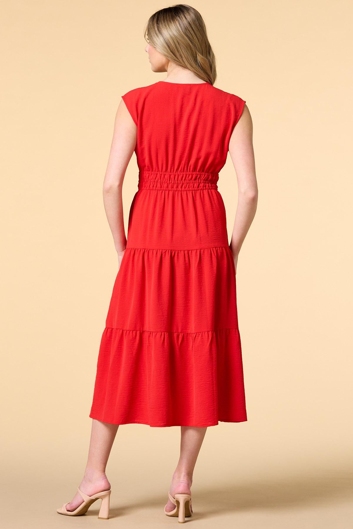 tier and now midi dress Versona Trends