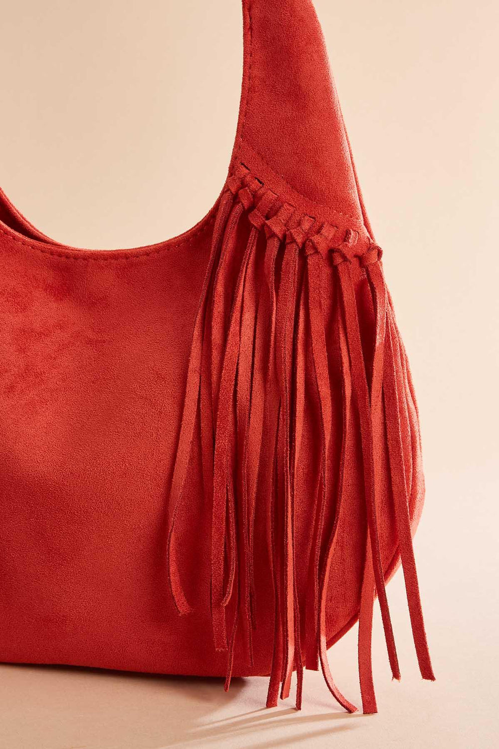 faux suede fringe hobo bag Versona Trends|Accessories