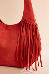 faux suede fringe hobo bag Versona Trends|Accessories