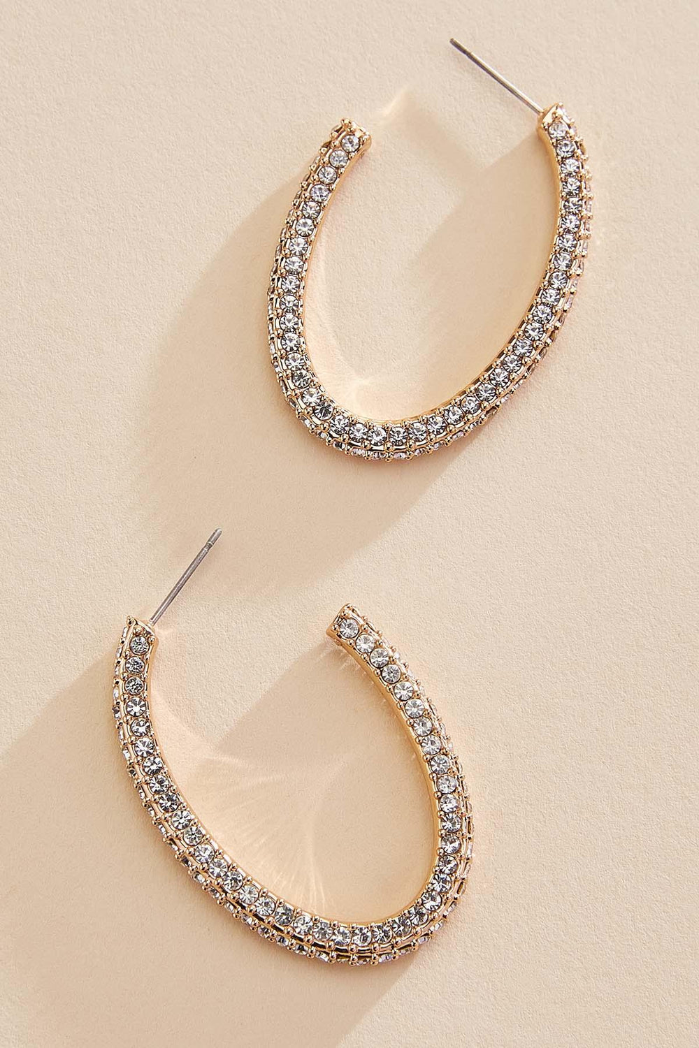 pave gold oval hoop earrings Versona Trends|Jewelry