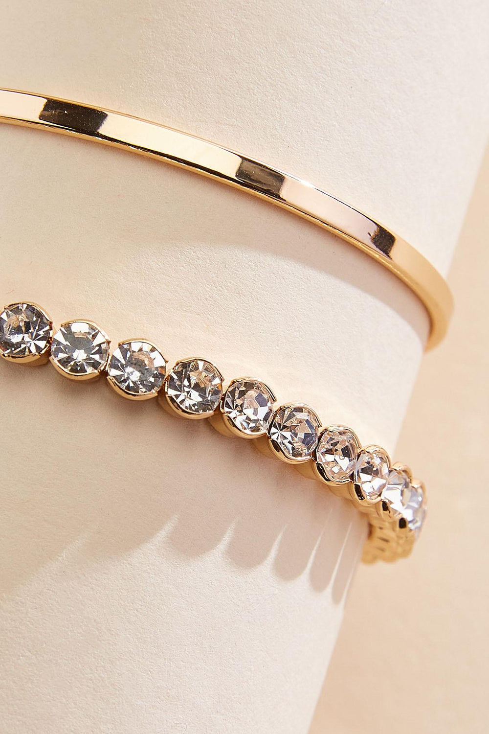 gold glass embellished cuff bracelet set Versona Trends|Jewelry