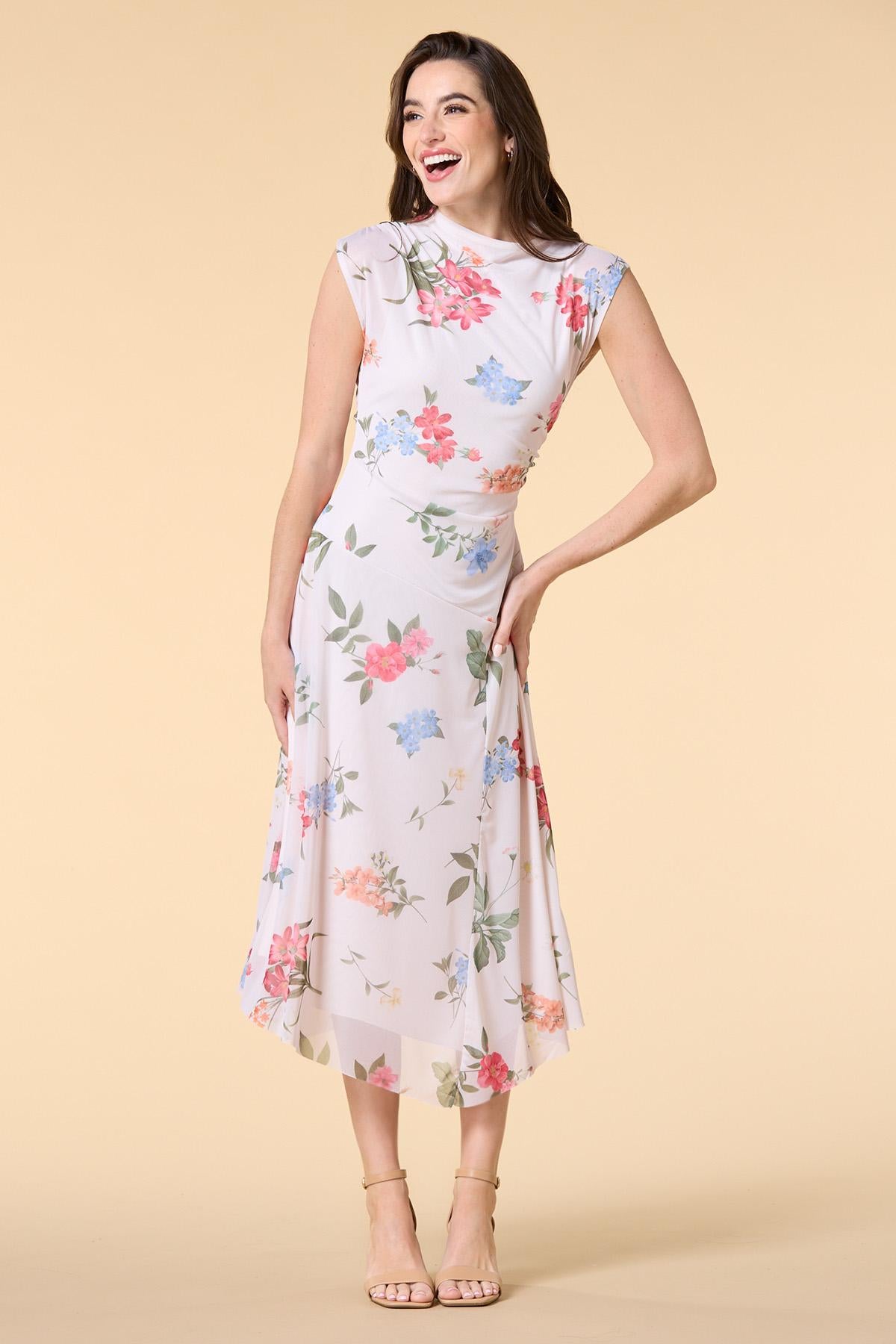 flower power mesh midi dress Versona Trends