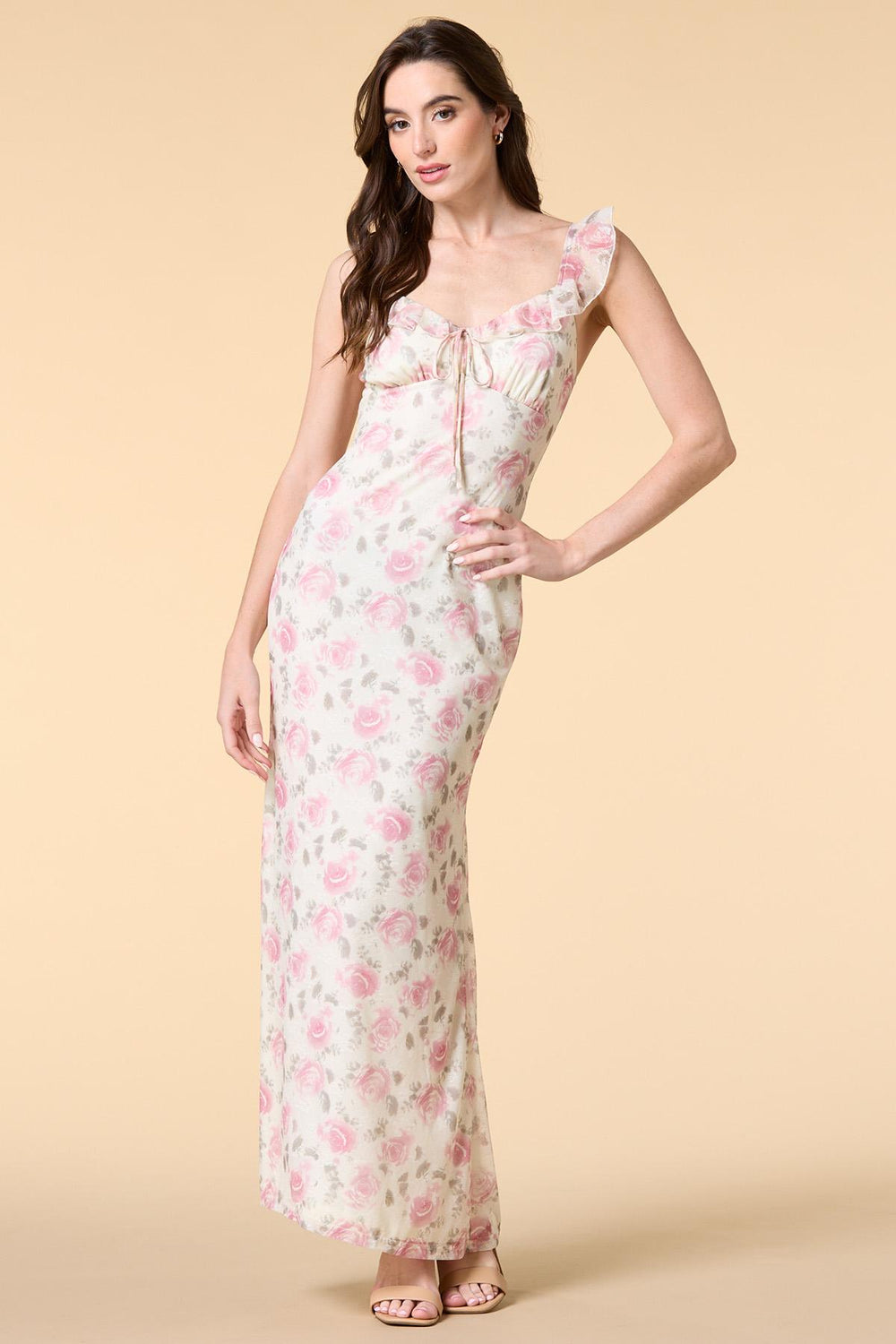 coming up roses mesh maxi dress Versona Trends