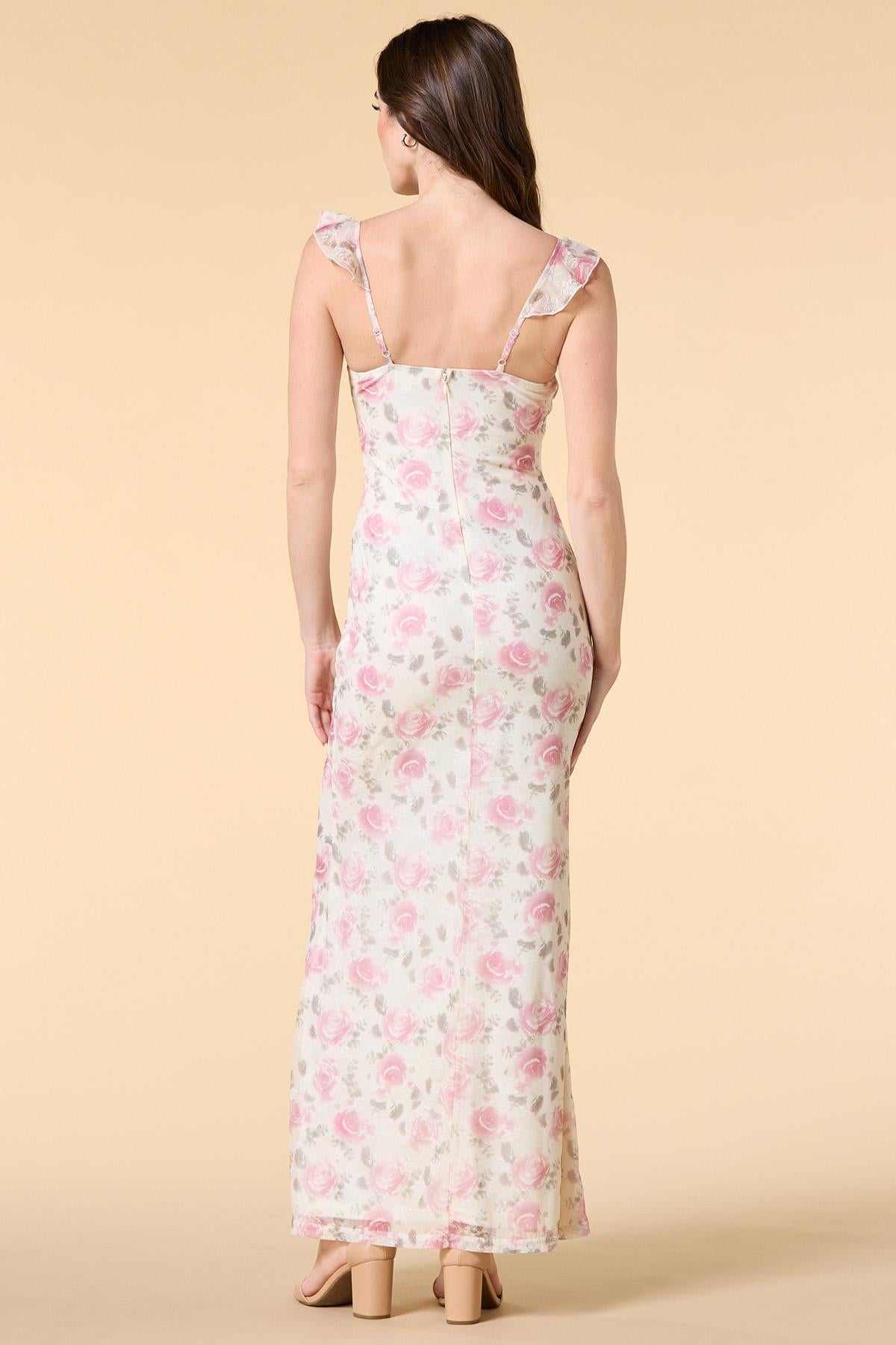 coming up roses mesh maxi dress Versona Trends