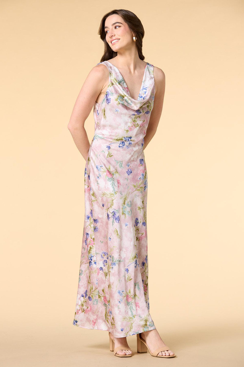 tea party satin maxi dress Versona Trends