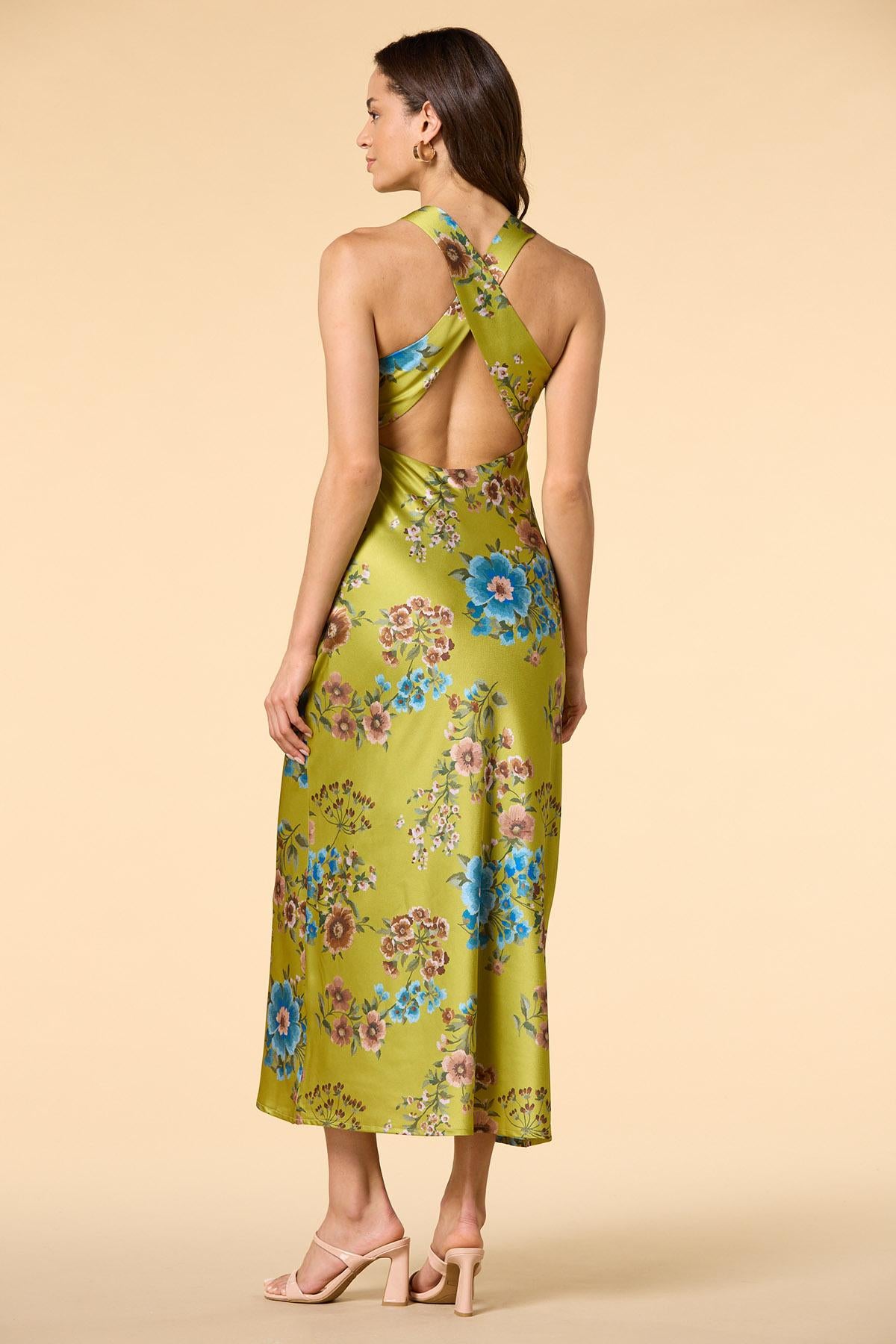 green gables satin maxi dress Versona Trends