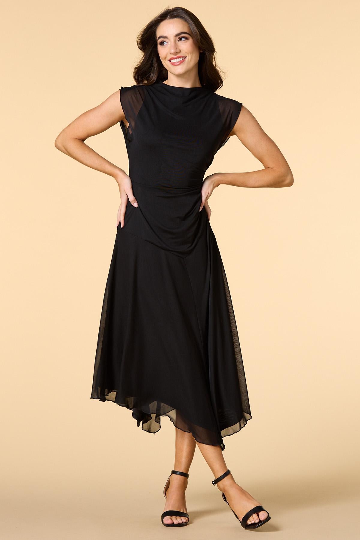 mesh and clean midi dress Versona Trends