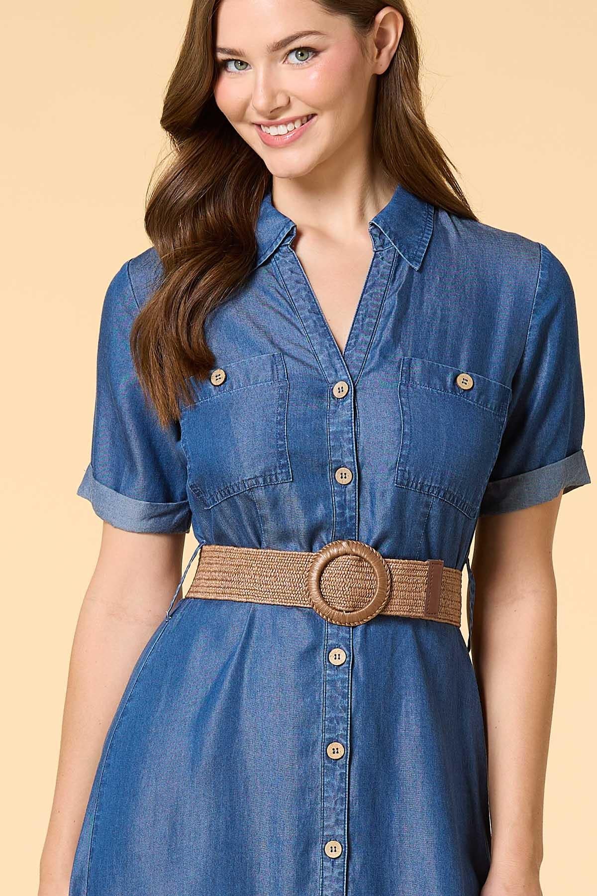 almost famous chambray maxi dress Versona Trends|Apparel