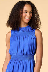 smock and roll satin tank Versona Trends