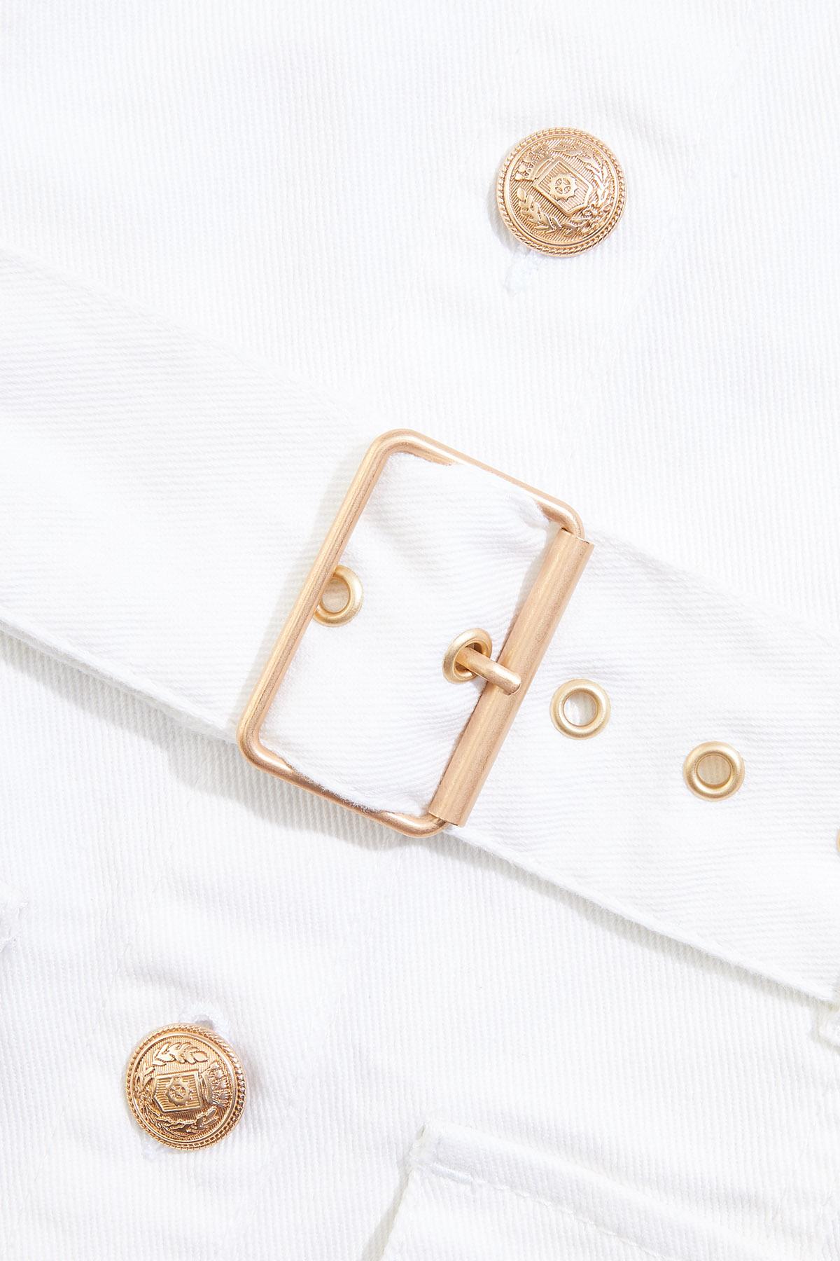 cache white denim dress Versona Caché