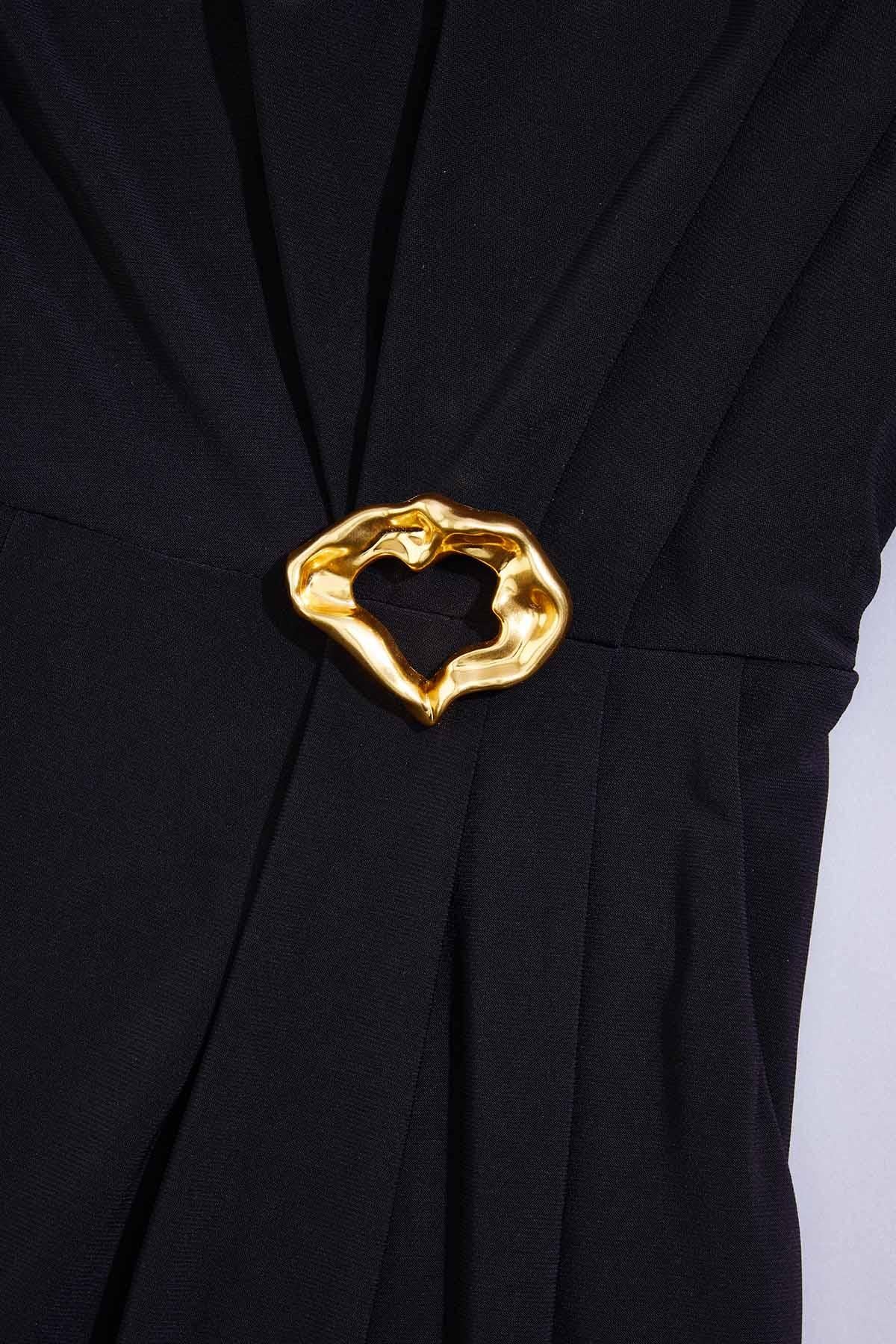 cache gold detail jumpsuit Versona Caché
