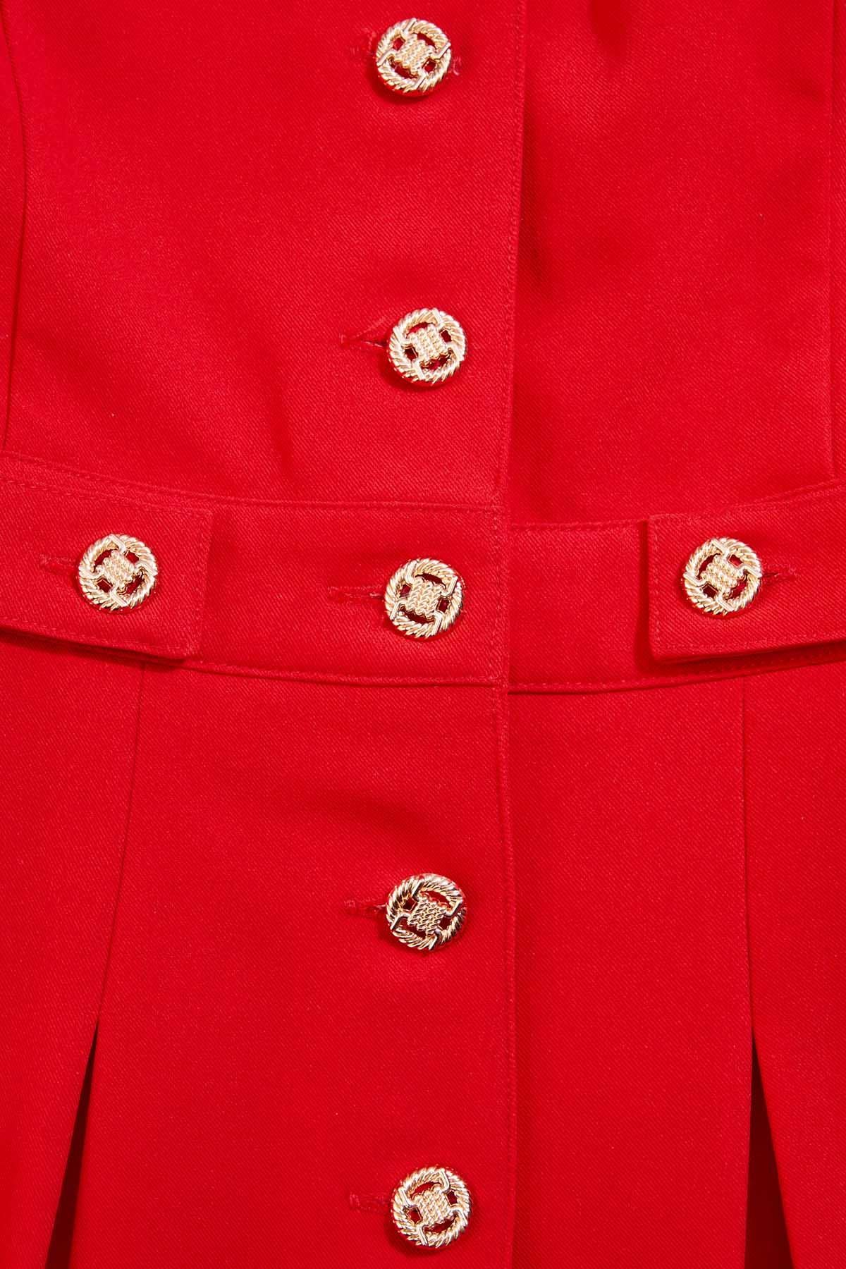 cache red button front jumpsuit Versona Caché