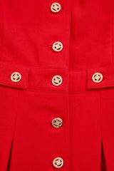 cache red button front jumpsuit Versona Caché