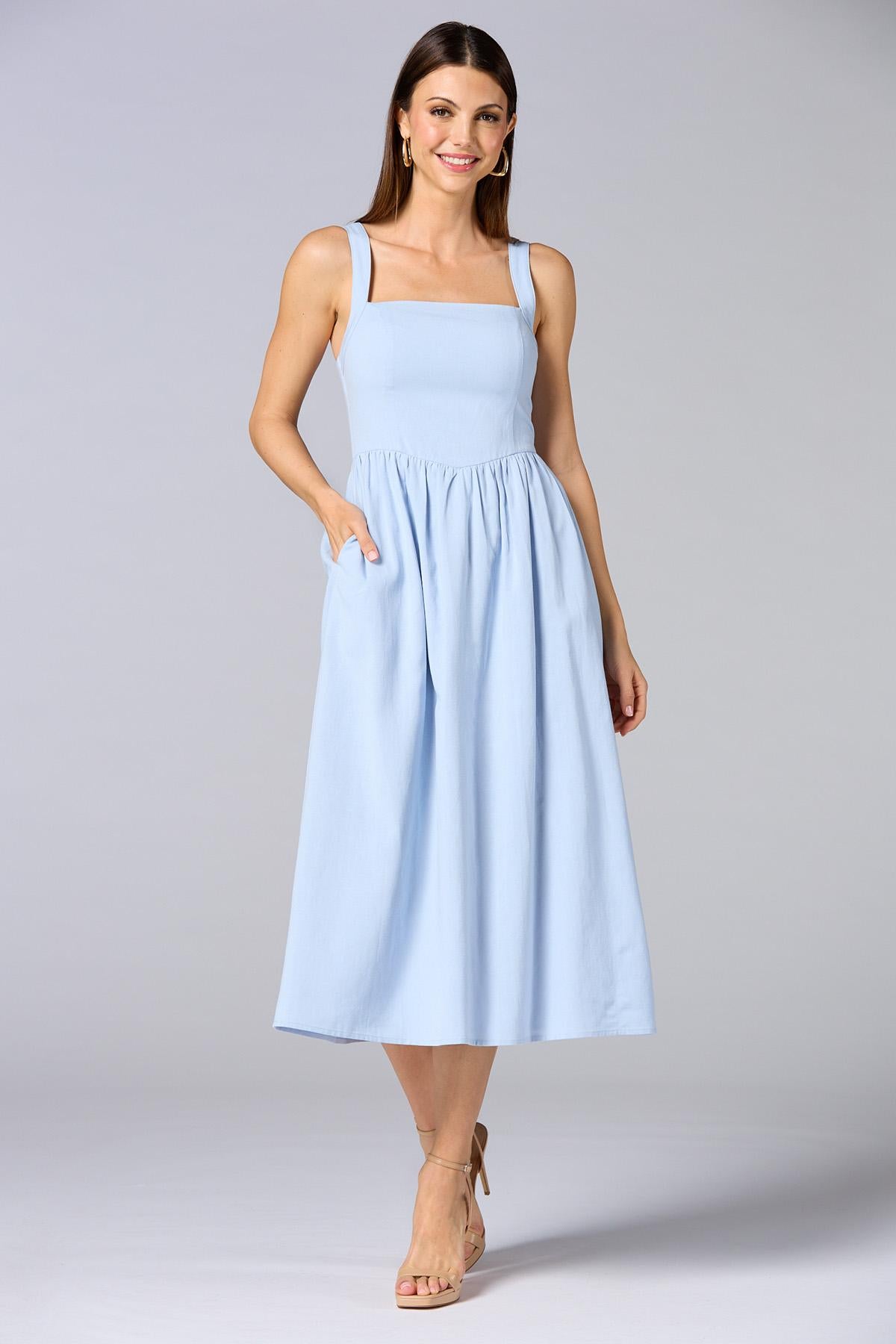 cache linen midi dress Versona Caché
