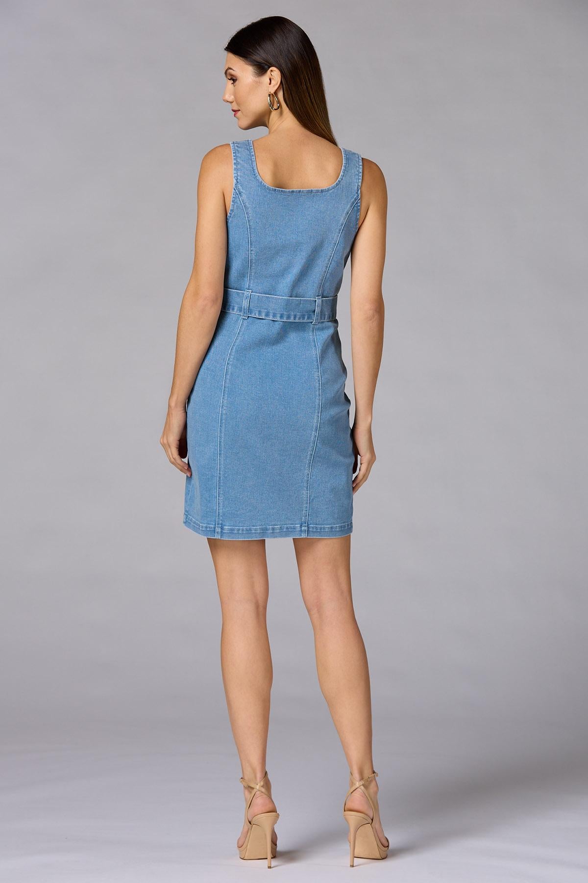 cache denim button down dress Versona Caché