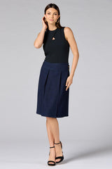 cache ribbed keyhole neckline tank- black Versona Caché