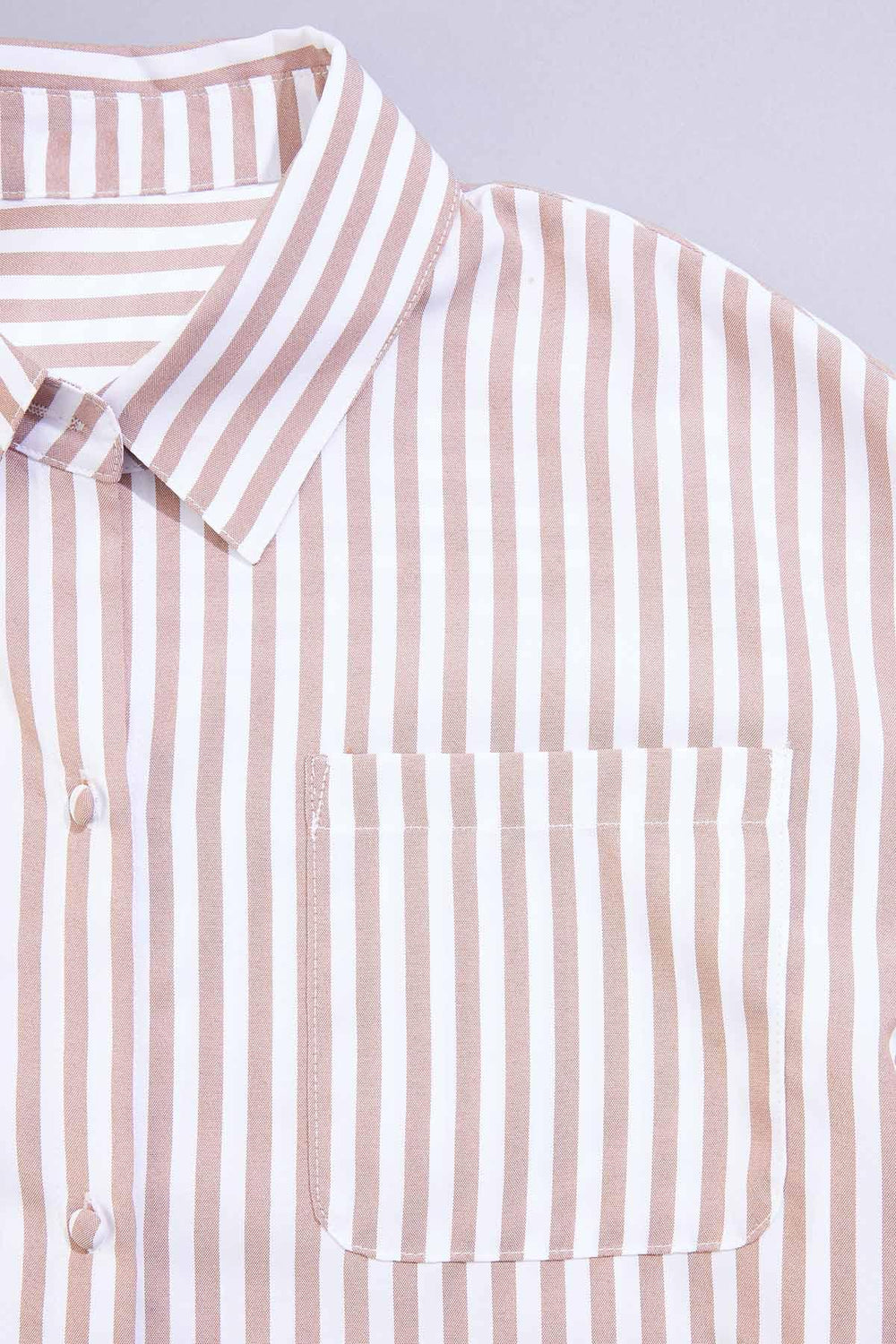 cache french cuff striped shirt- brown Versona Caché