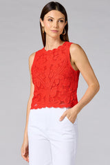 cache red crochet tank Versona Caché