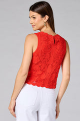 cache red crochet tank Versona Caché