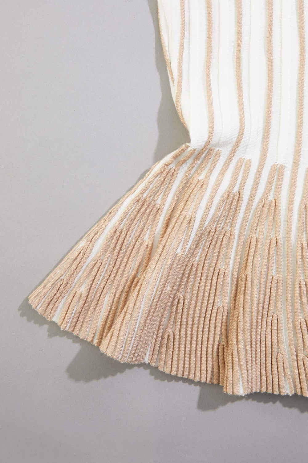 cache striped peplum top- white Versona Caché