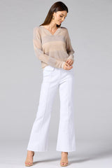 cache open knit striped pullover Versona Caché