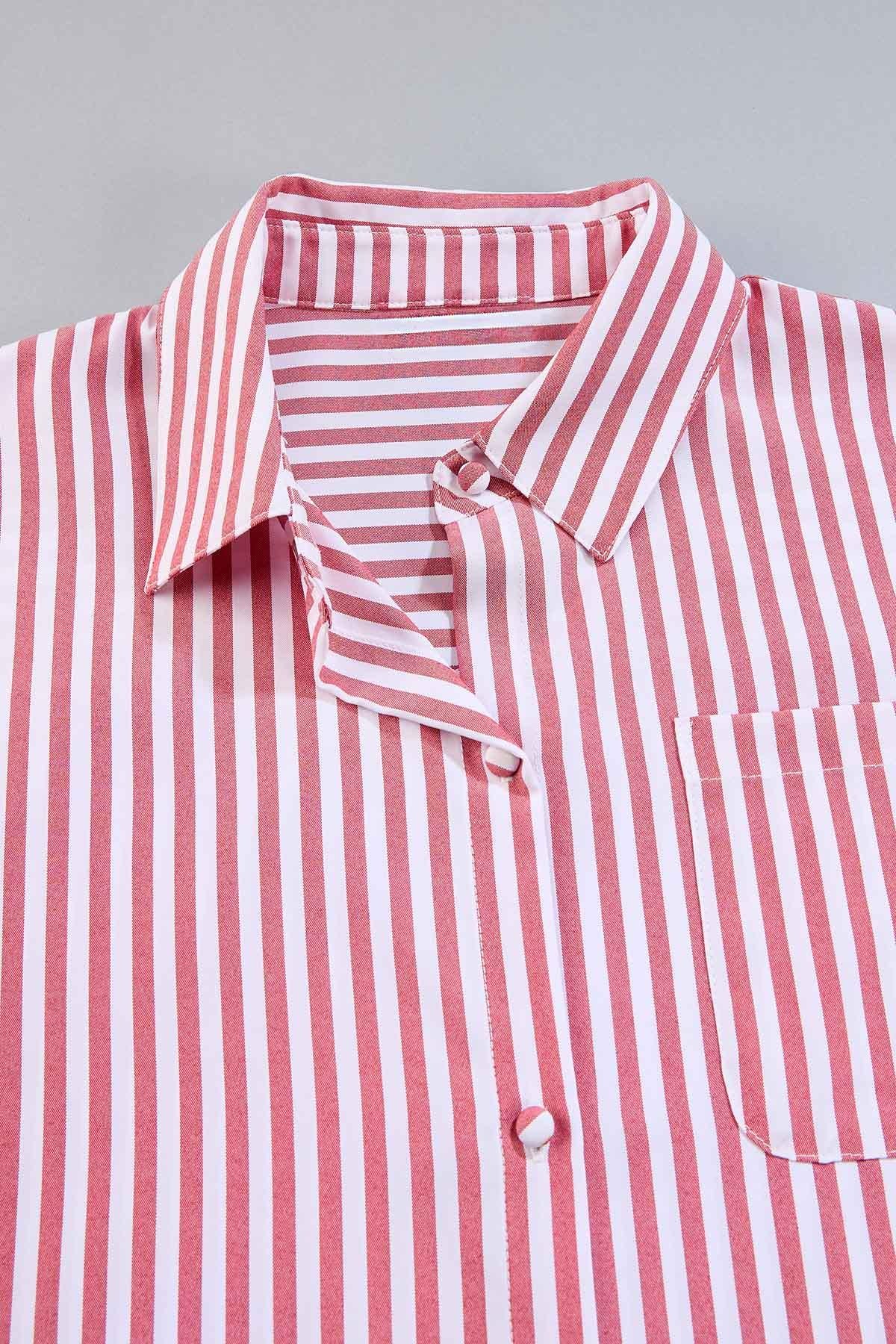 cache french cuff striped shirt- red Versona Caché