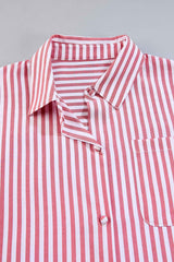 cache french cuff striped shirt- red Versona Caché