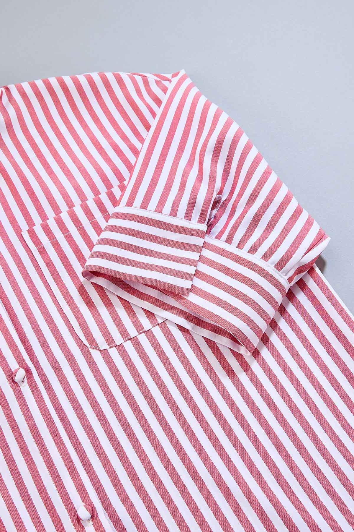 cache french cuff striped shirt- red Versona Caché