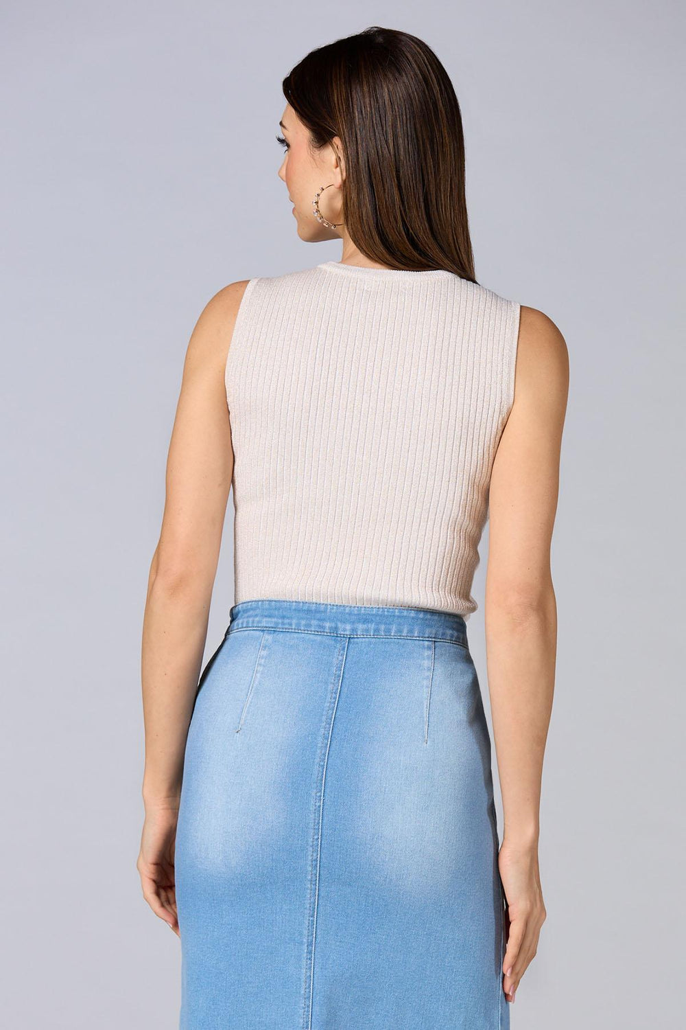 cache metallic gold studded tank Versona Caché