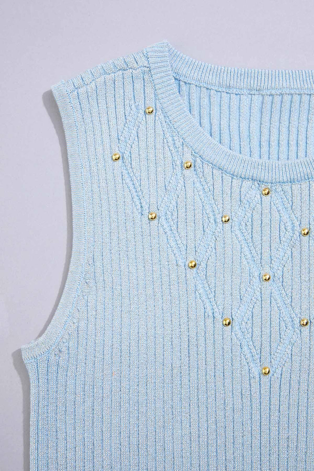 cache gold studded knit tank Versona Caché