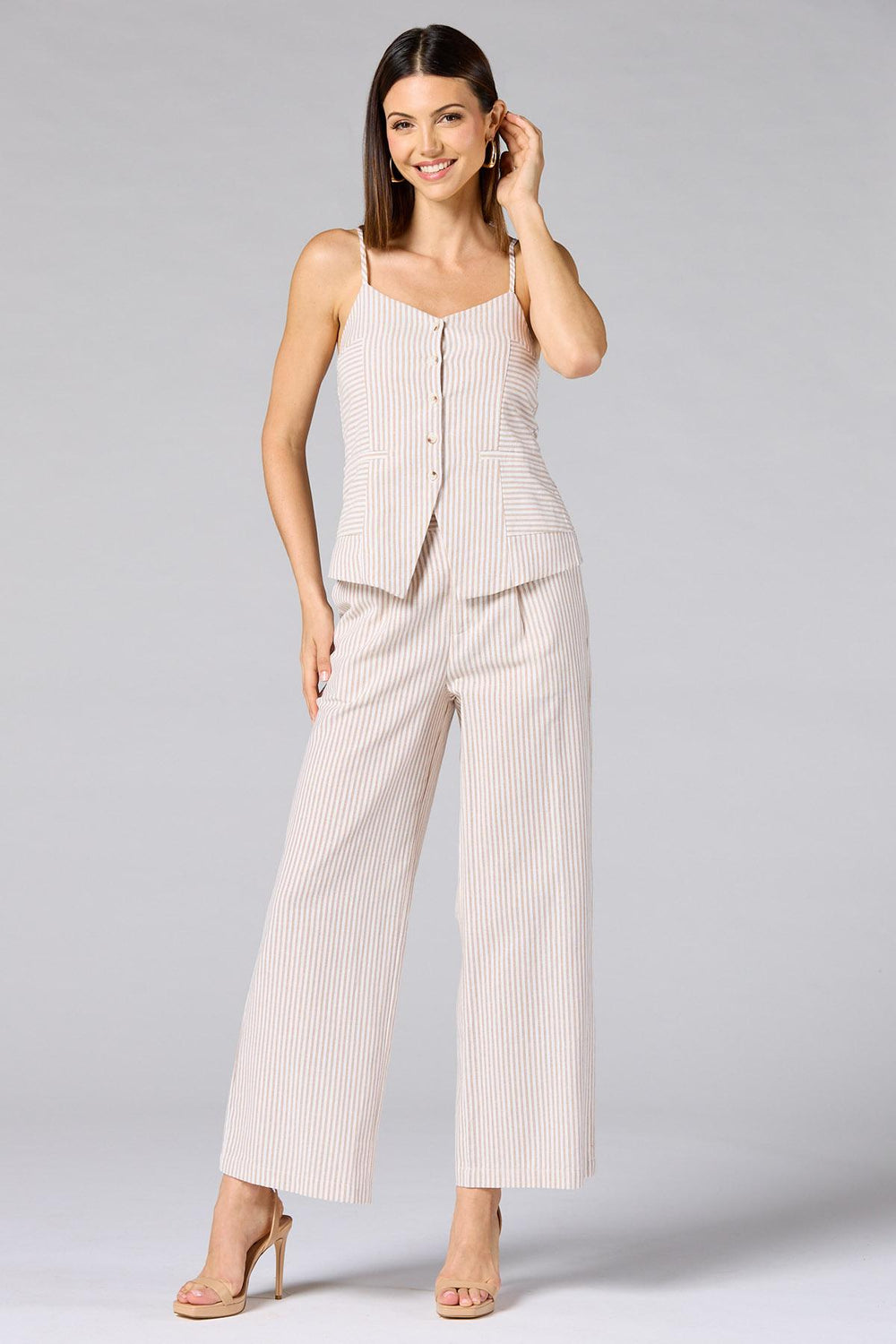 cache neutral striped vest Versona Caché