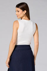 cache gold button knit tank Versona Caché