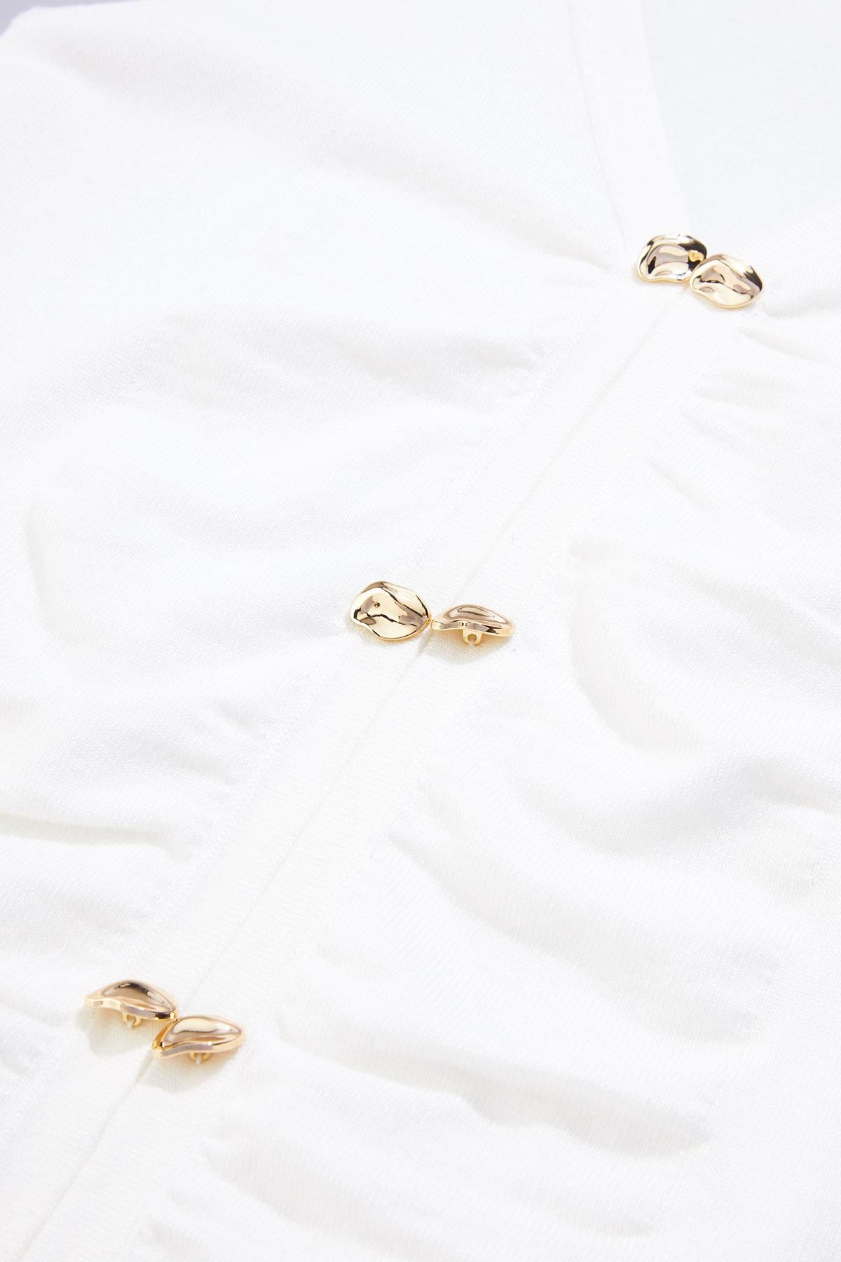 cache gold button knit tank Versona Caché