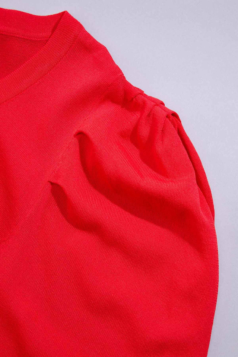 cache red puff sleeve sweater Versona Caché