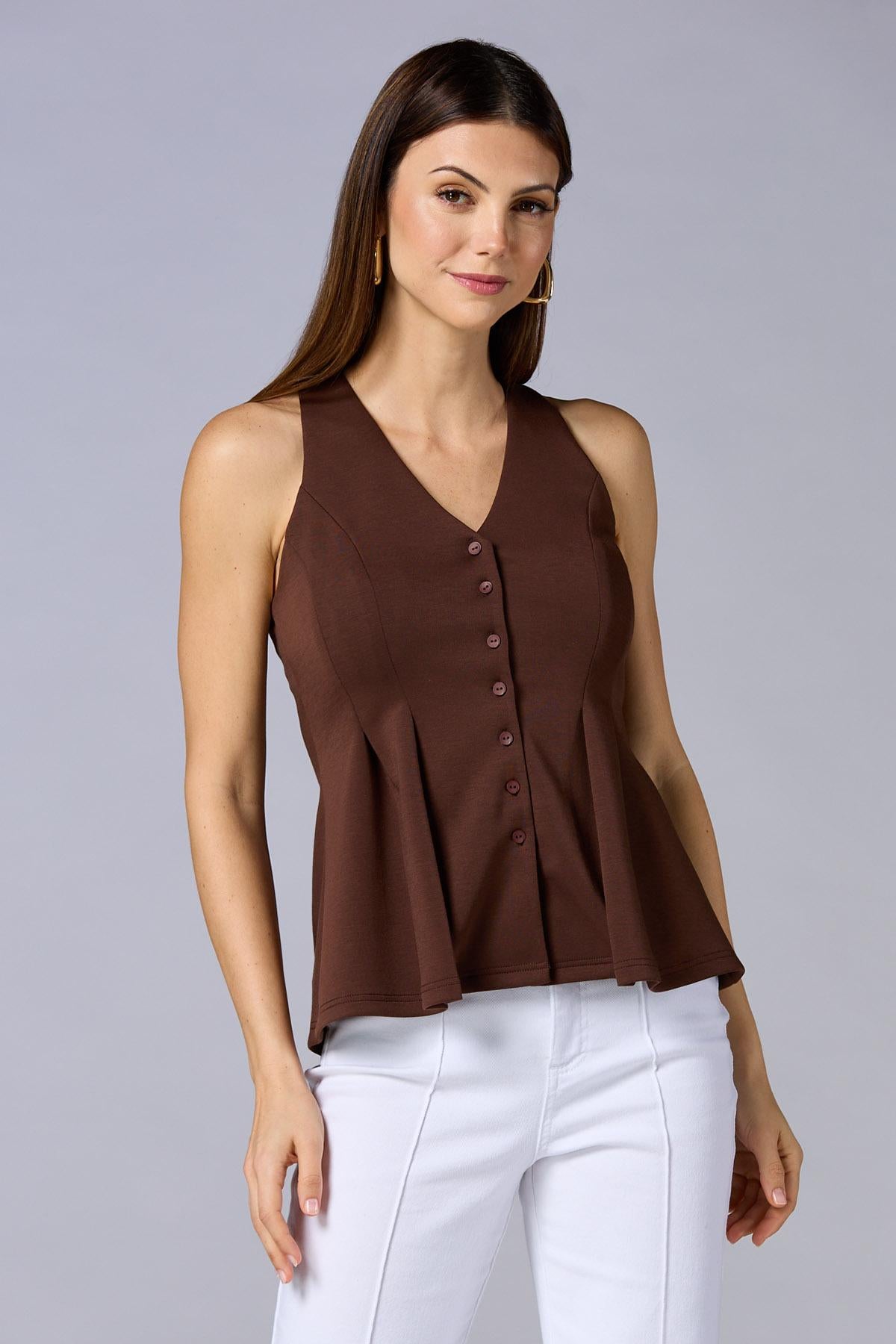 cache peplum hem knit vest Versona Caché