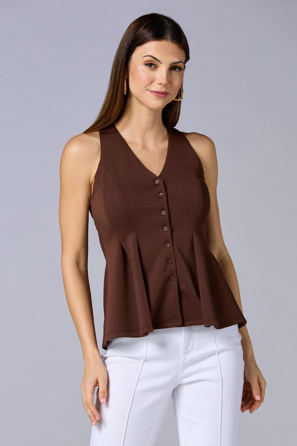 cache peplum hem knit vest Versona Caché