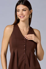 cache peplum hem knit vest Versona Caché