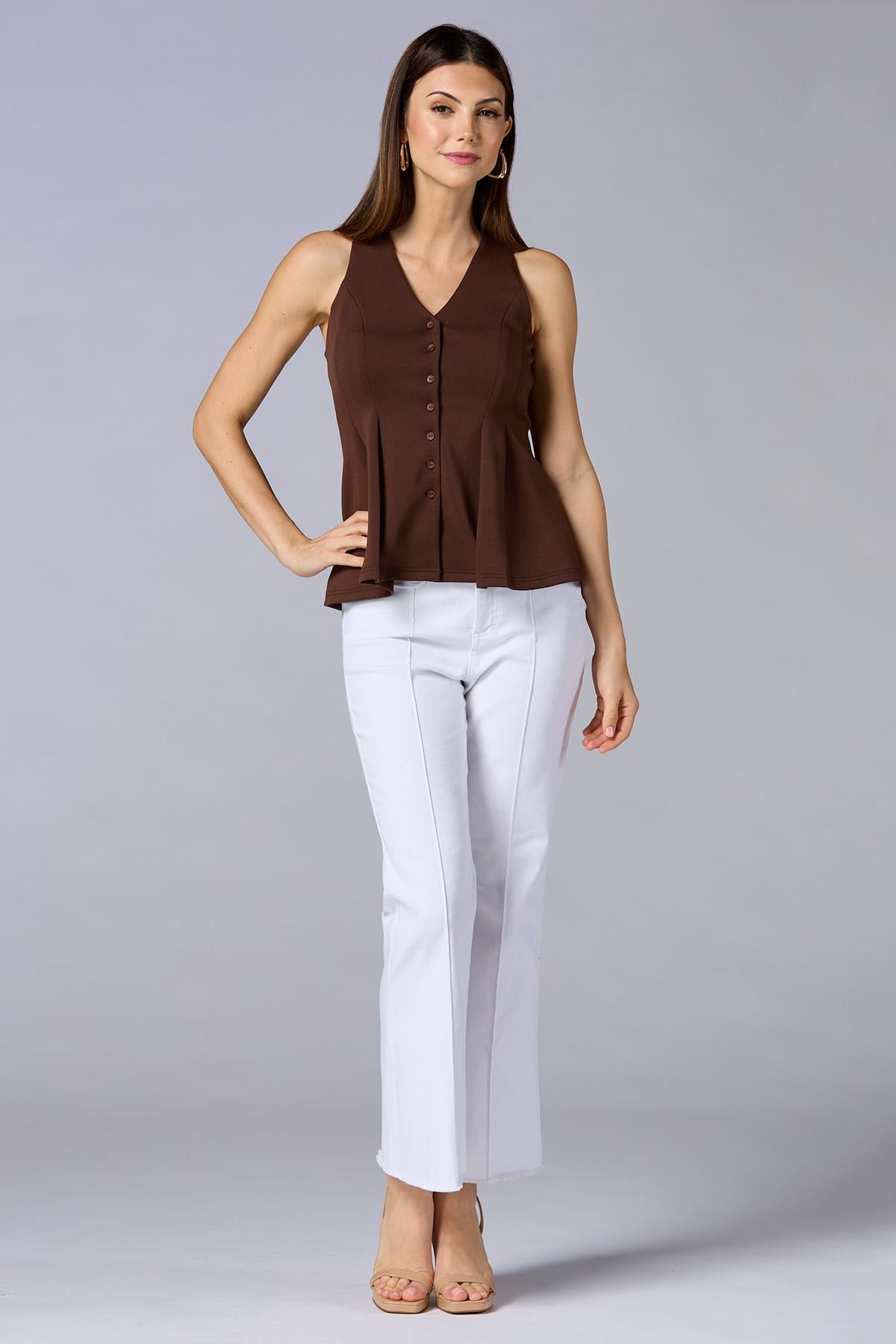 cache peplum hem knit vest Versona Caché