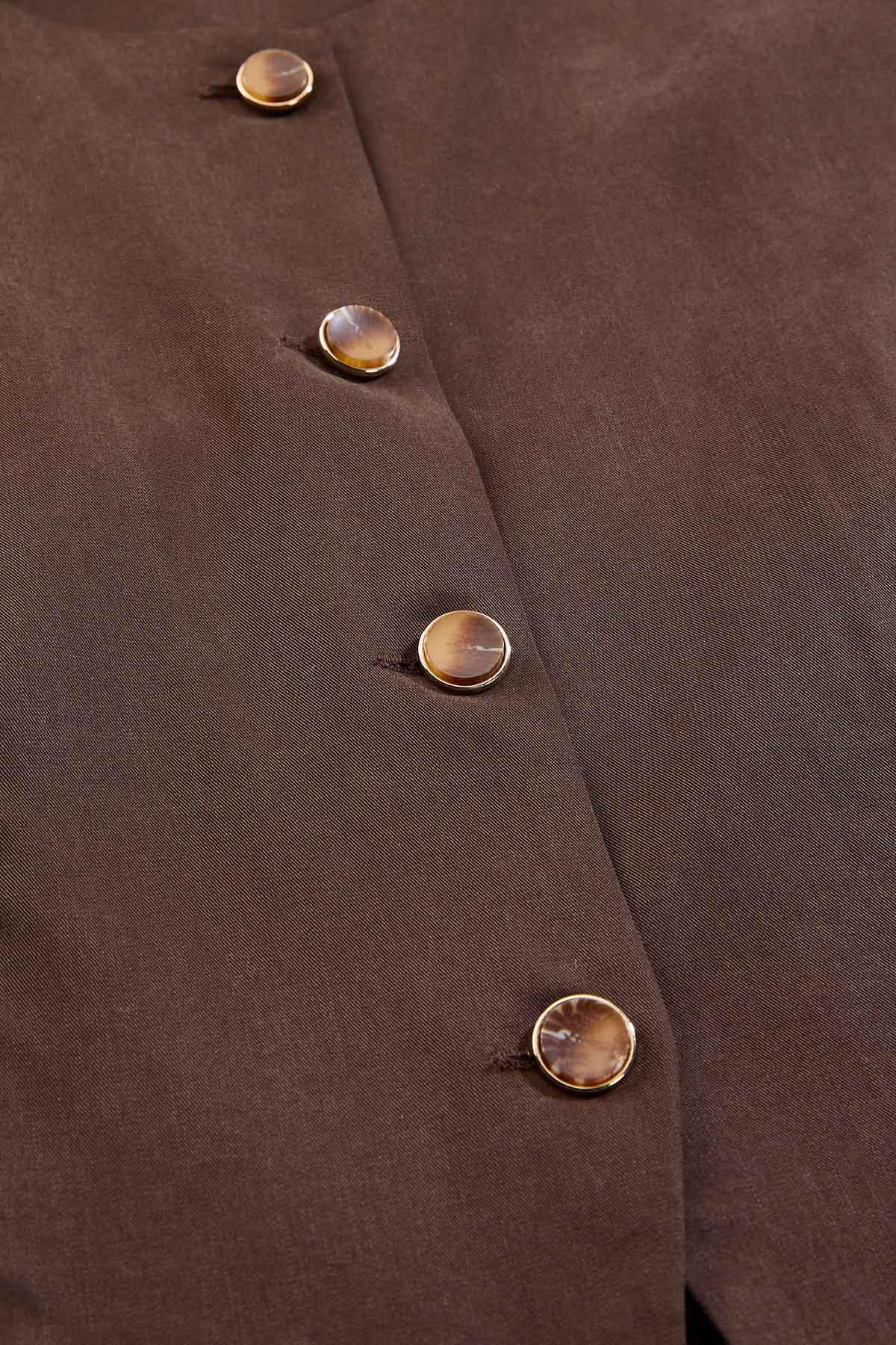 cache solid button front vest Versona Caché