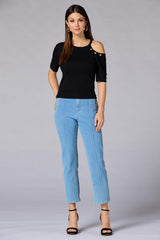 cache one shoulder button sweater Versona Caché