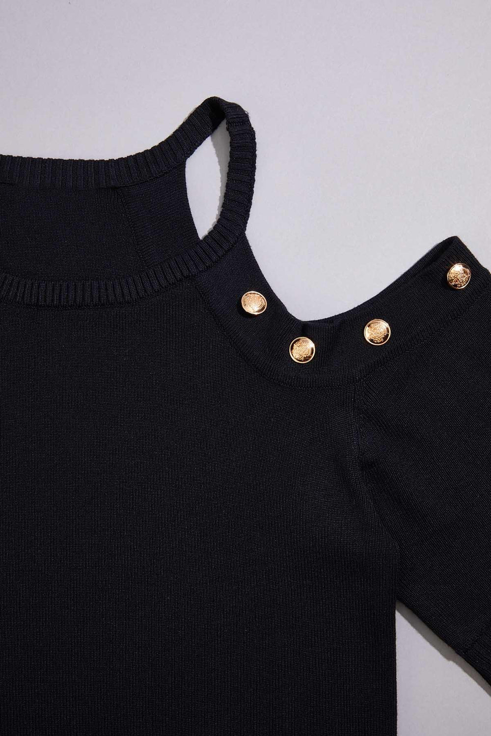 cache one shoulder button sweater Versona Caché