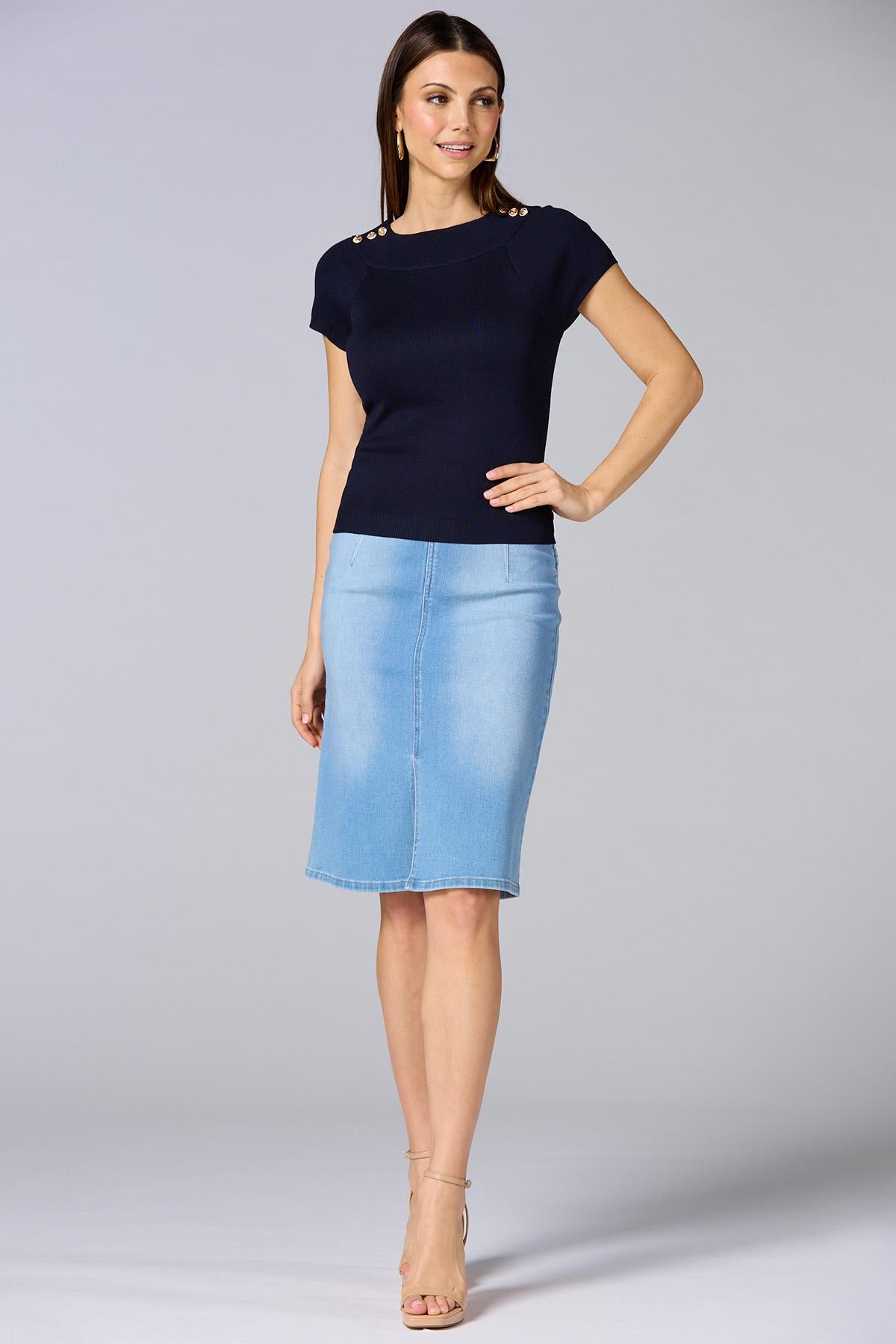 cache shoulder button sweater Versona Caché