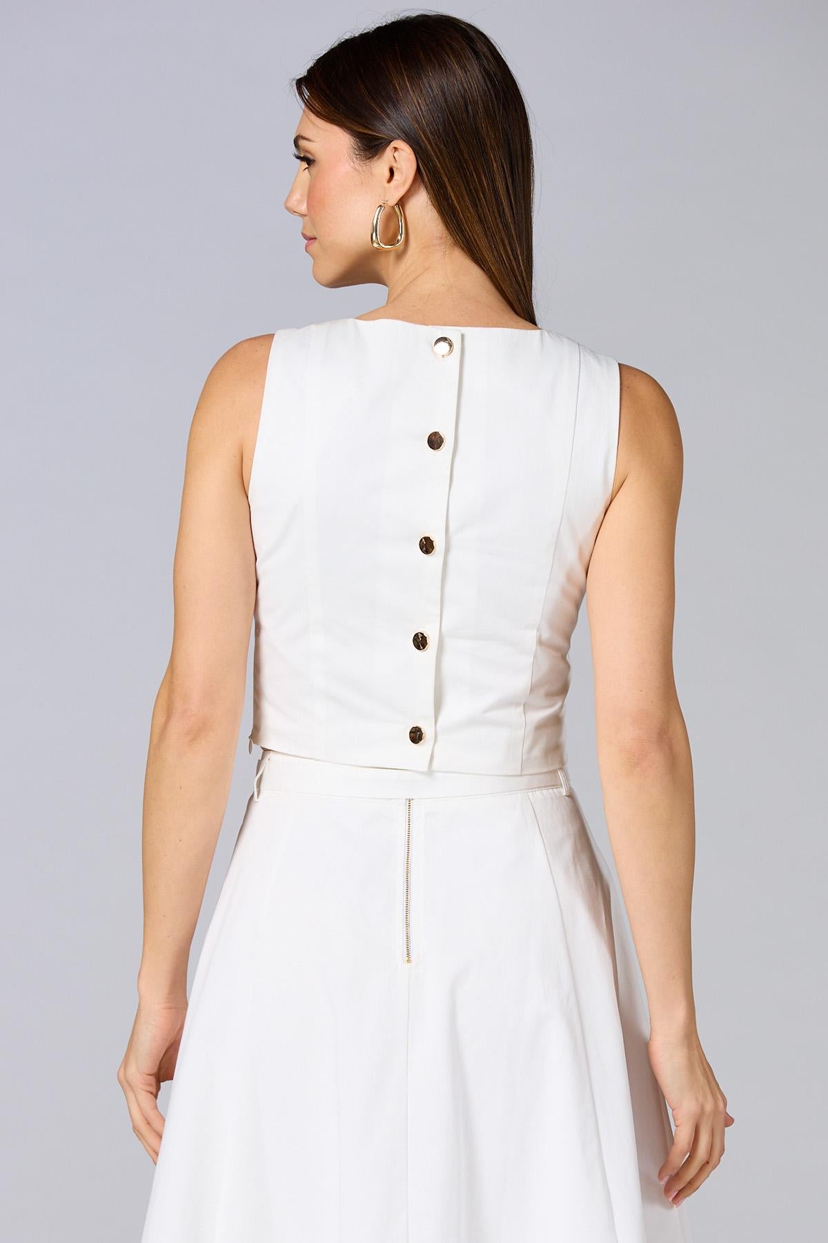 cache solid square neck tank Versona Caché