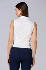 cache white collared tank Versona Caché